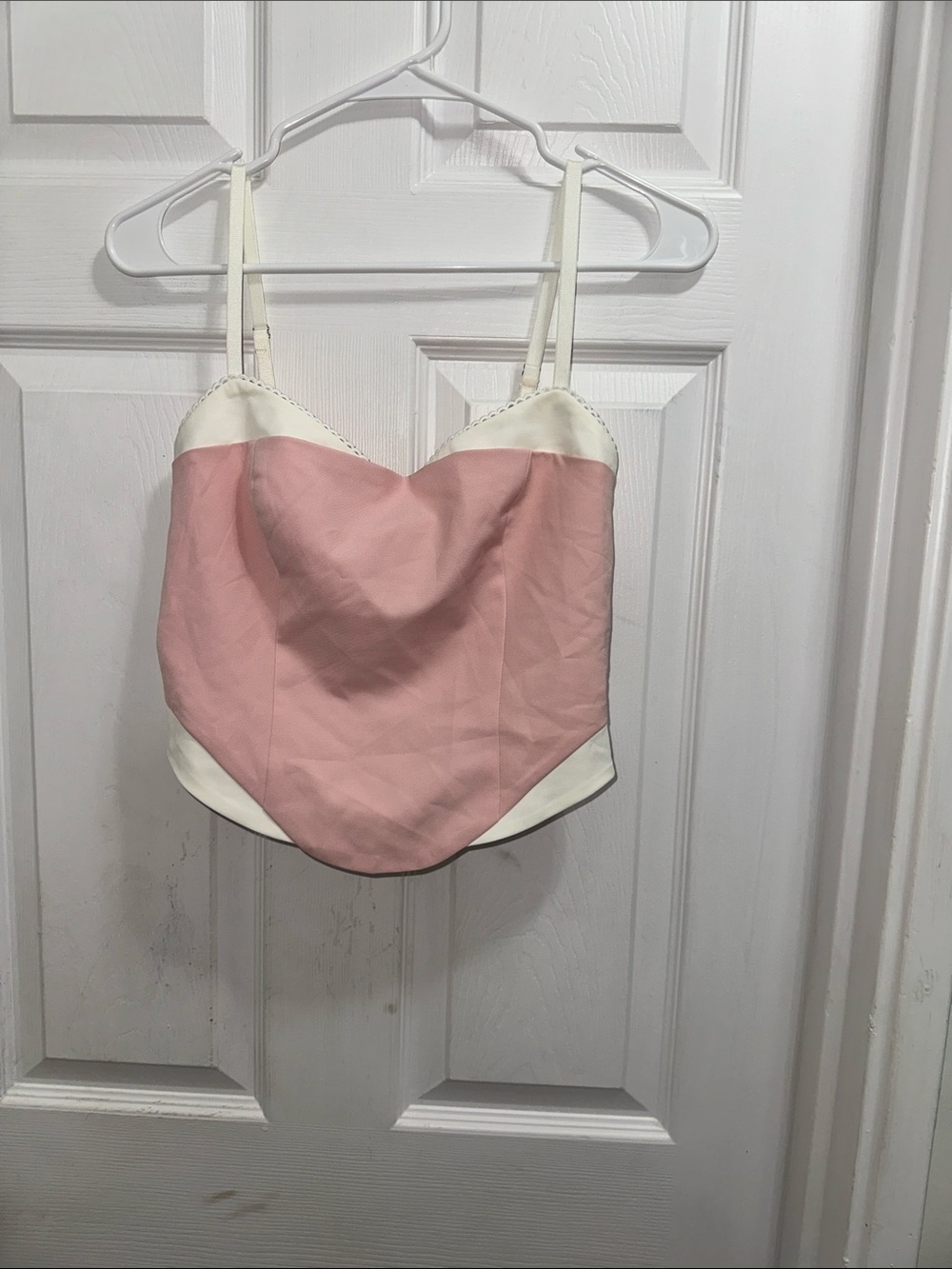 White Fox Boutique Pink and Cream Feel The Spark Bustier Cami